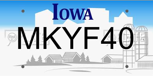 MKYF40 Iowa License Plate