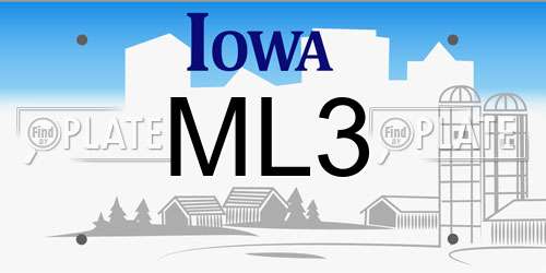 ML3 Iowa License Plate