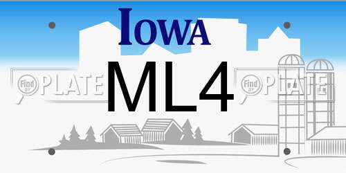 ML4 Iowa License Plate