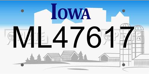 ML47617 Iowa License Plate