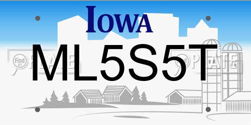 ML5S5T Iowa License Plate