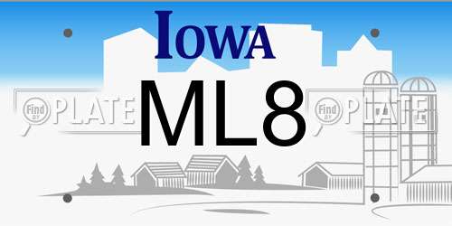 ML8 Iowa License Plate