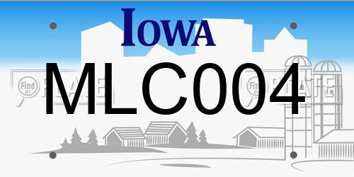 MLC004 Iowa License Plate