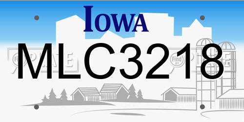 MLC3218 Iowa License Plate