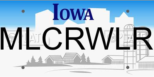 MLCRWLR Iowa License Plate