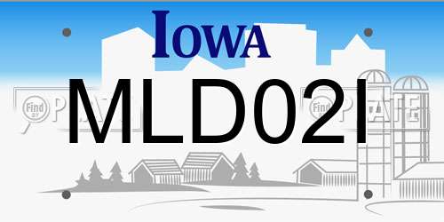MLD02I Iowa License Plate
