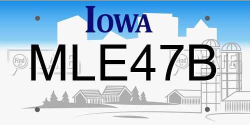 MLE47B Iowa License Plate
