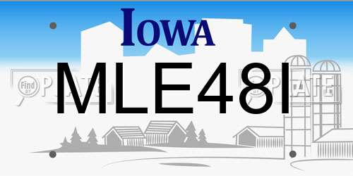 MLE48I Iowa License Plate
