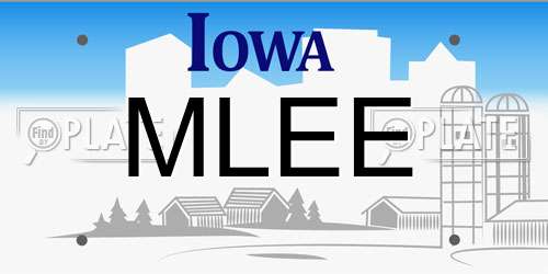 MLEE Iowa License Plate