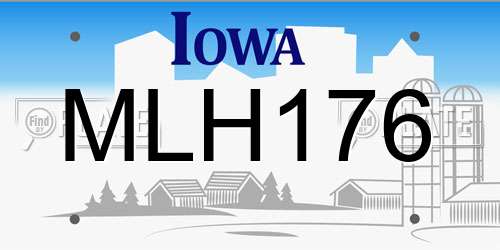 MLH176 Iowa License Plate