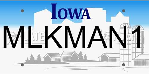 MLKMAN1 Iowa License Plate