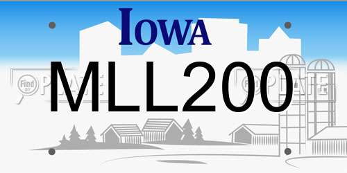 MLL200 Iowa License Plate