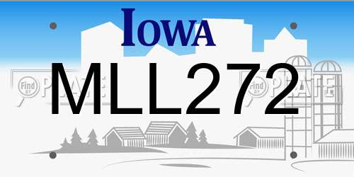 MLL272 Iowa License Plate