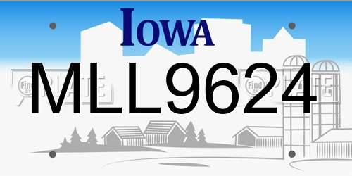 MLL9624 Iowa License Plate