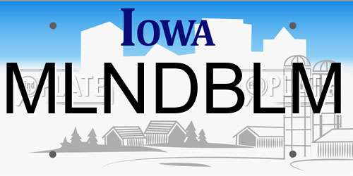 MLNDBLM Iowa License Plate