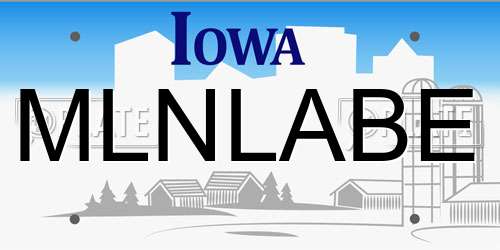 MLNLABE Iowa License Plate