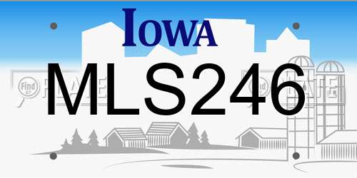 MLS246 Iowa License Plate