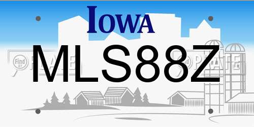 MLS88Z Iowa License Plate