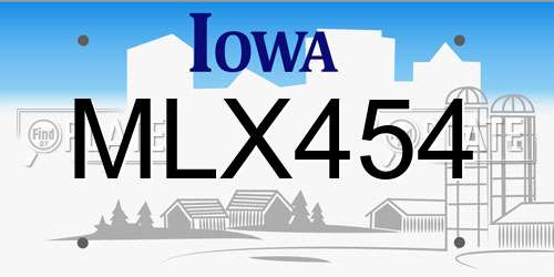 MLX454 Iowa License Plate