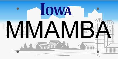 MMAMBA Iowa License Plate