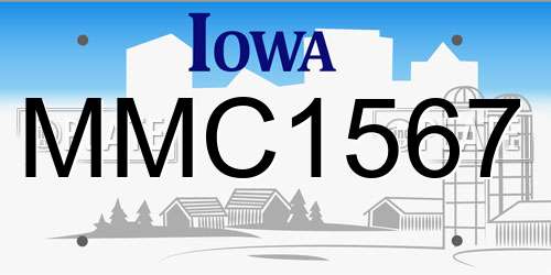 MMC1567 Iowa License Plate