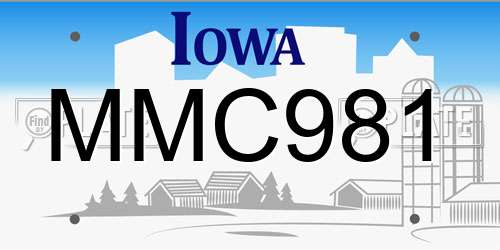MMC981 Iowa License Plate