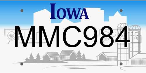 MMC984 Iowa License Plate