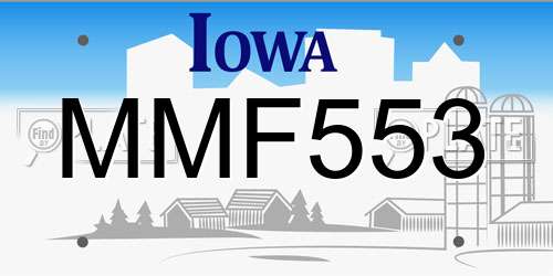 MMF553 Iowa License Plate