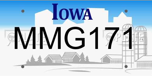 MMG171 Iowa License Plate
