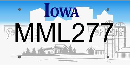 MML277 Iowa License Plate