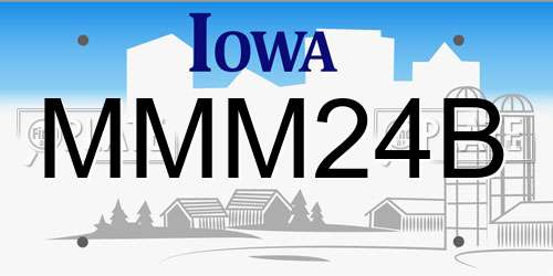 MMM24B Iowa License Plate