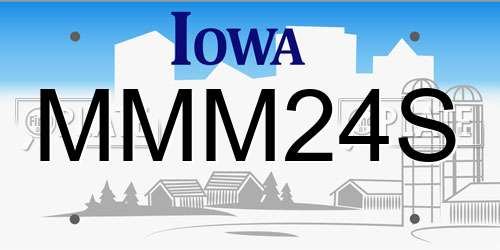 MMM24S Iowa License Plate