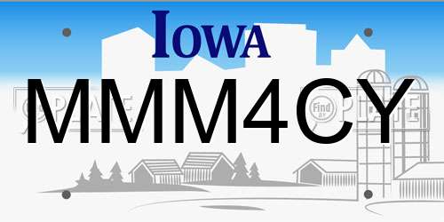 MMM4CY Iowa License Plate