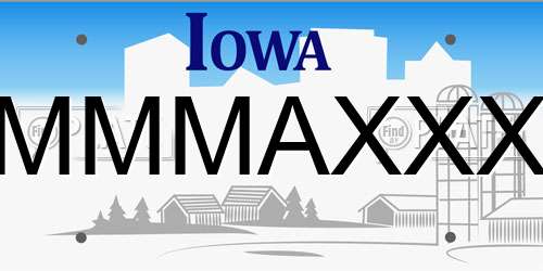 MMMAXXX Iowa License Plate
