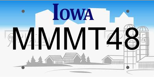 MMMT48 Iowa License Plate