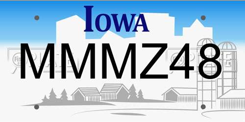 MMMZ48 Iowa License Plate