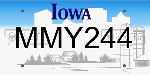 MMY244 Iowa License Plate
