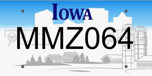 MMZ064 Iowa License Plate