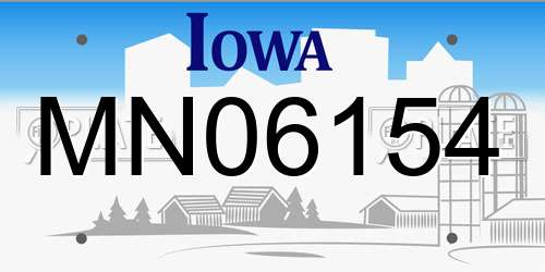 MN06154 Iowa License Plate