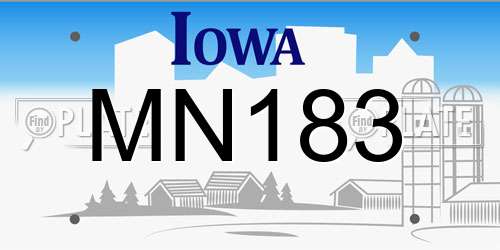 MN183 Iowa License Plate