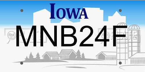 MNB24F Iowa License Plate