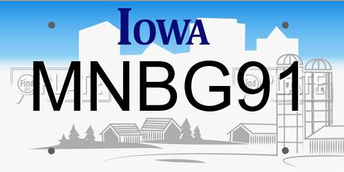 MNBG91 Iowa License Plate
