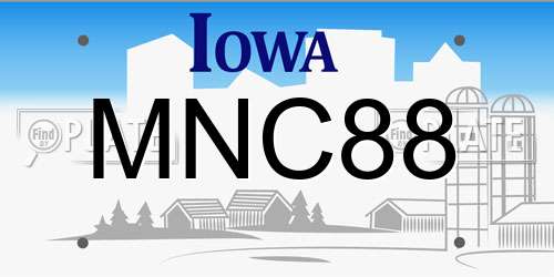 MNC88 Iowa License Plate