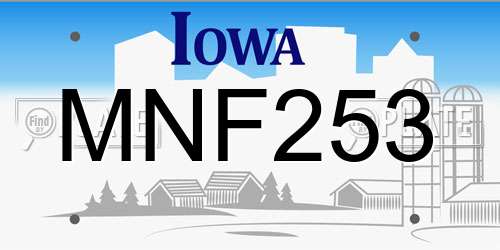 MNF253 Iowa License Plate