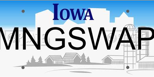 MNGSWAP Iowa License Plate