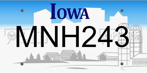 MNH243 Iowa License Plate