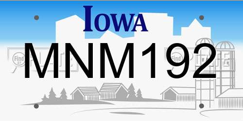 MNM192 Iowa License Plate