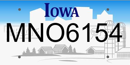 MNO6154 Iowa License Plate