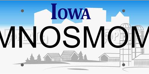 MNOSMOM Iowa License Plate
