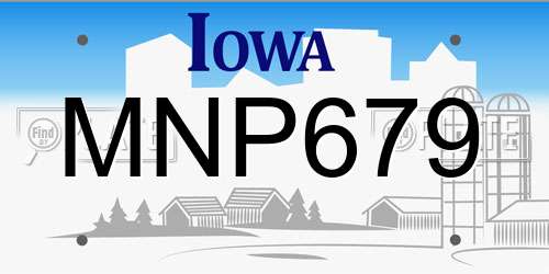 MNP679 Iowa License Plate